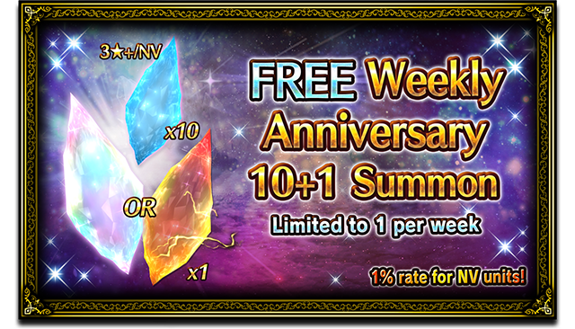 Free Weekly Anniversary 10+1 Summon